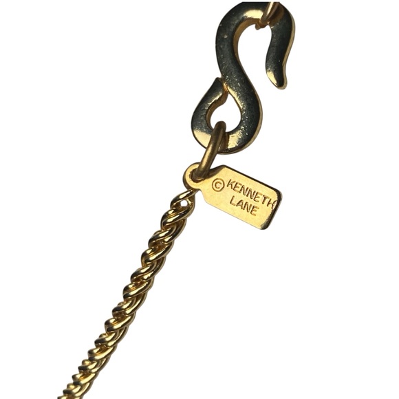 Vintage Kenneth Jay Lane Pools of Light Goldtone Necklace - Picture 10 of 10